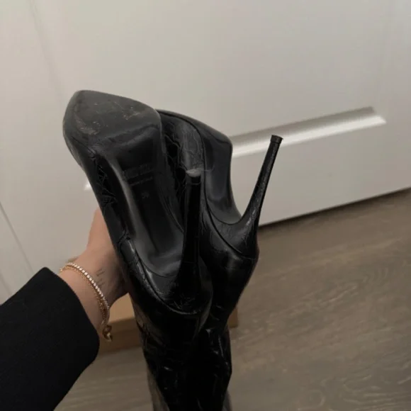 Paris Texas Boots Crocodile, Black Size 36 - Picture 5 of 5